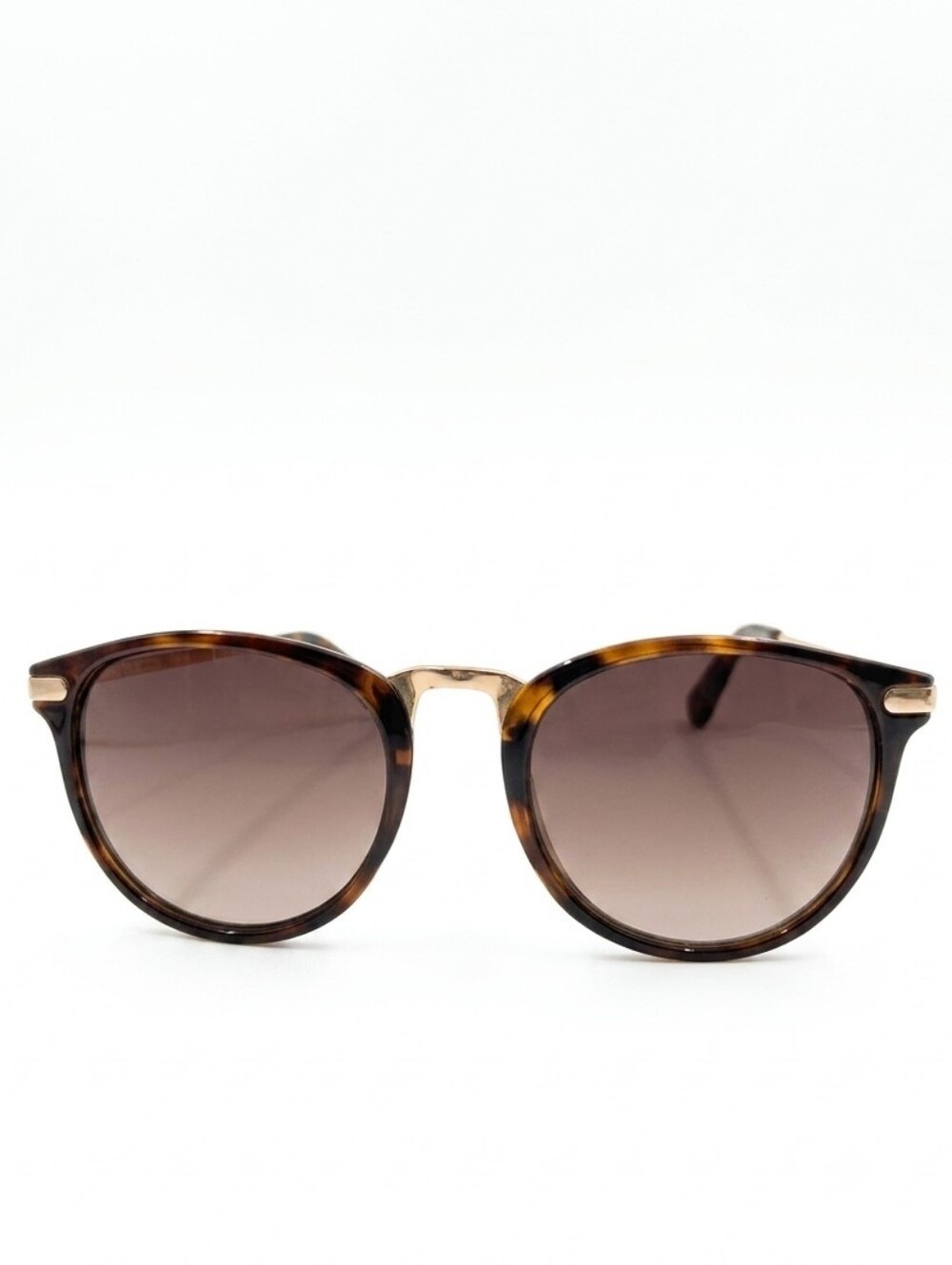Fossil Tortoiseshell Gold Round Sunglasses